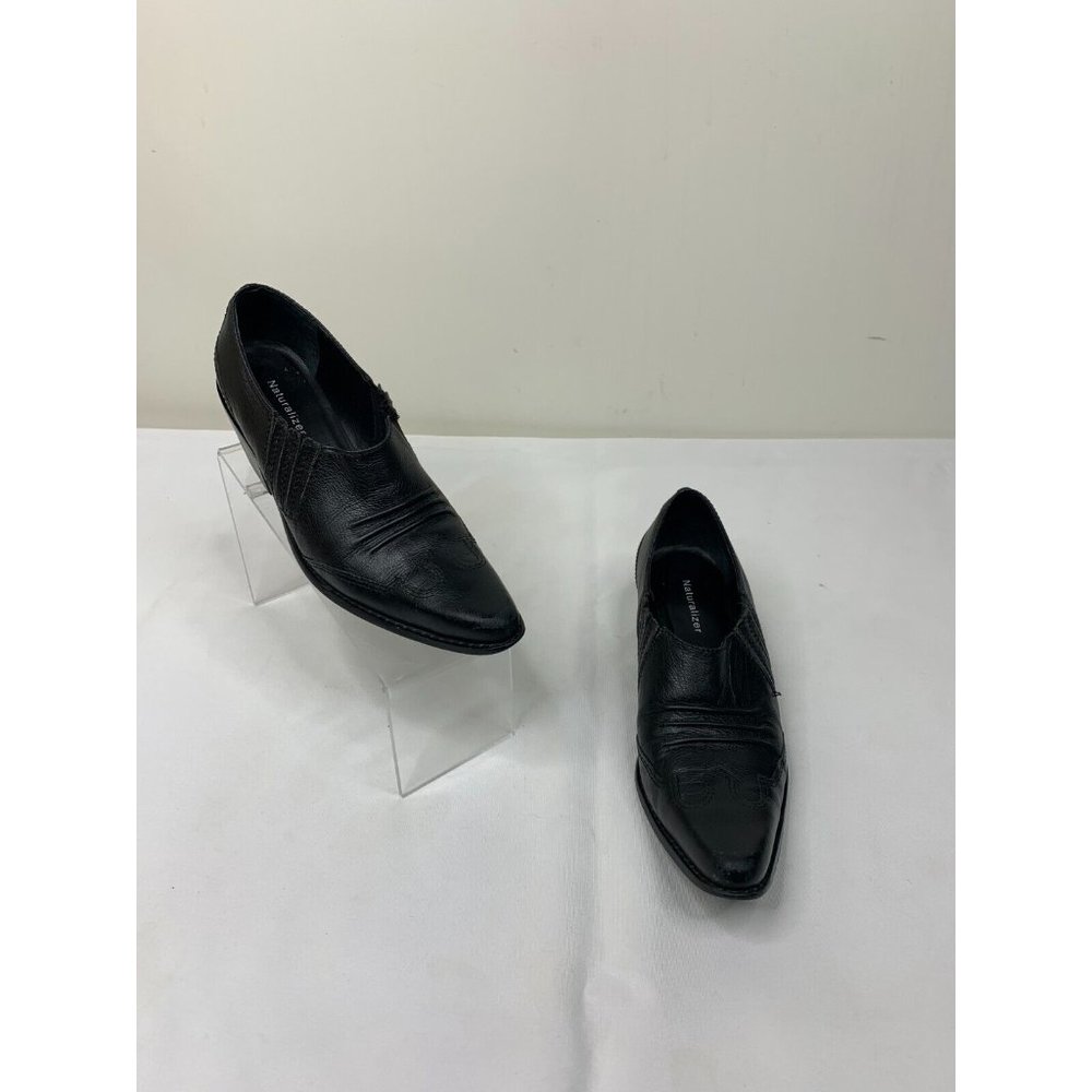 Naturalizer Womens Size 6.5M Black Trotter Leather Heel Shoes